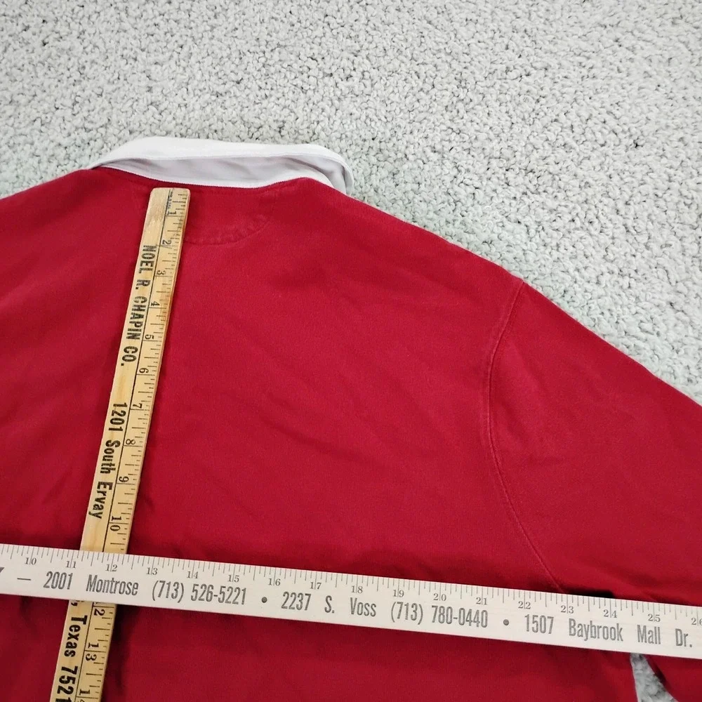 Polo Ralph Lauren Shirt Mens 2XL XXL Red Rugby Big Pony Logo Custom Slim Fit A2*